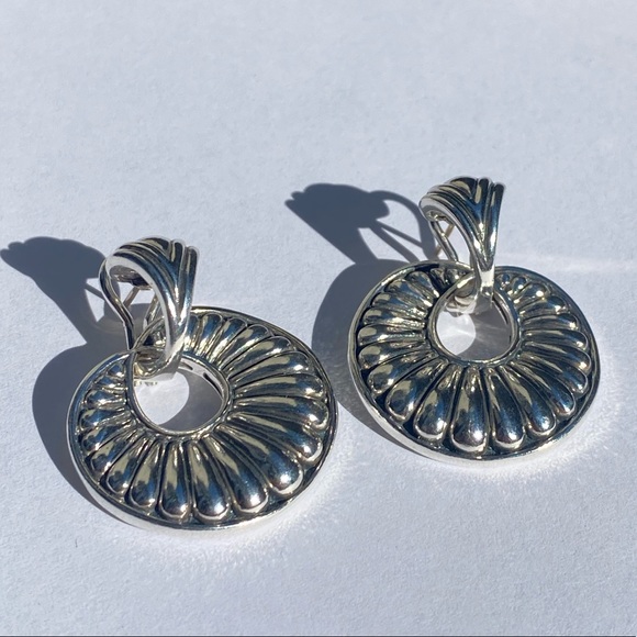 Vintage LAGOS 925/14KT post Chi Chi round fluted earrings✨ - Picture 11 of 16
